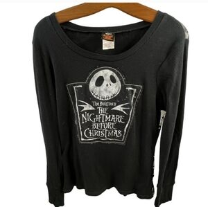 Disney The Nightmare Before Christmas Thermal Womens XL Jack Skellington Black
